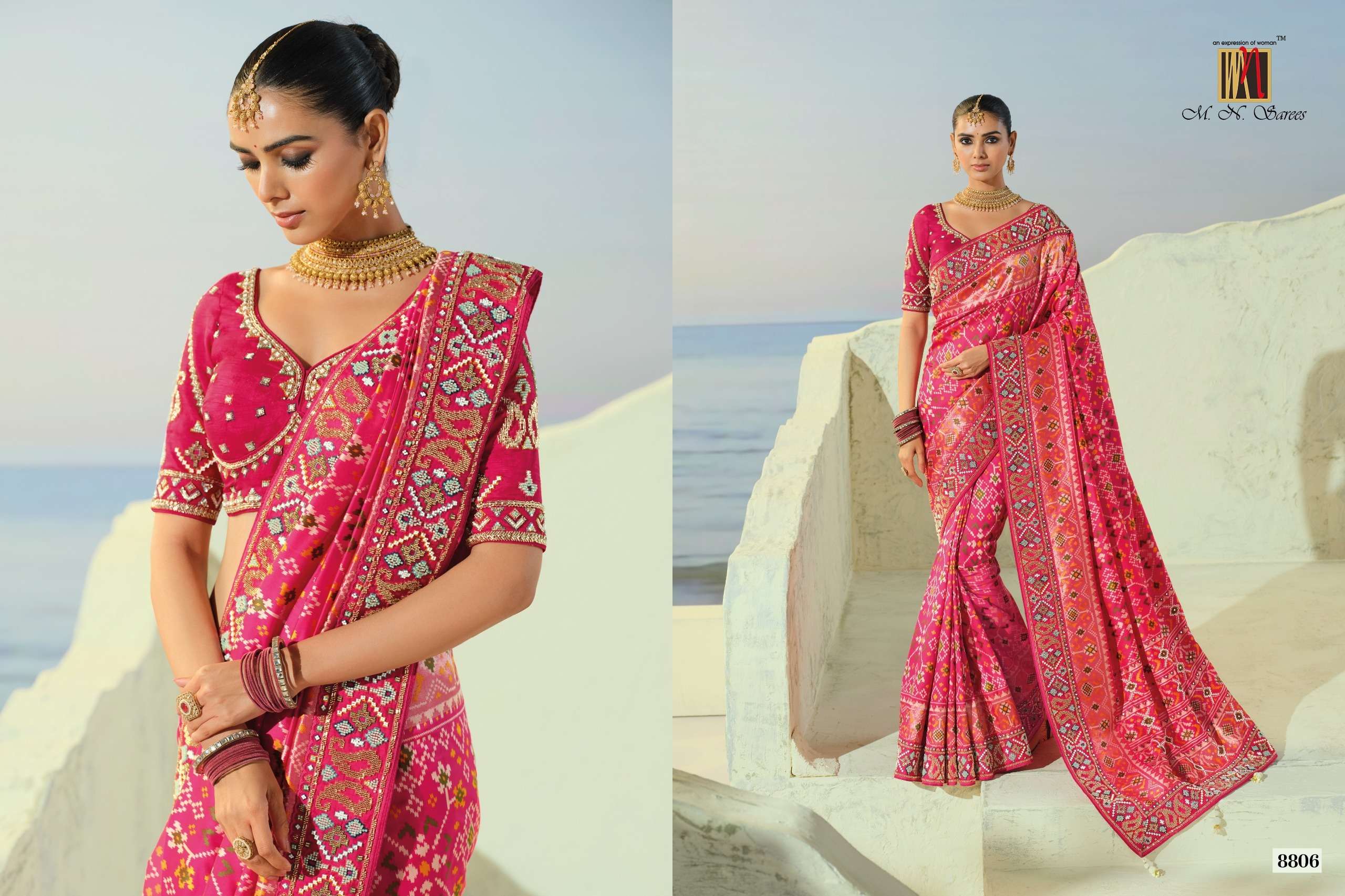 MN The Heritage Of Patola 8800 Series fancy fabric saree wholesale in surat